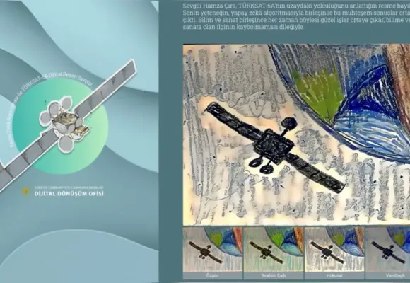 “Türksat 5A'nın Yolculuğu” dijital sergisi ünlü ressamların gözünden yorumlandı